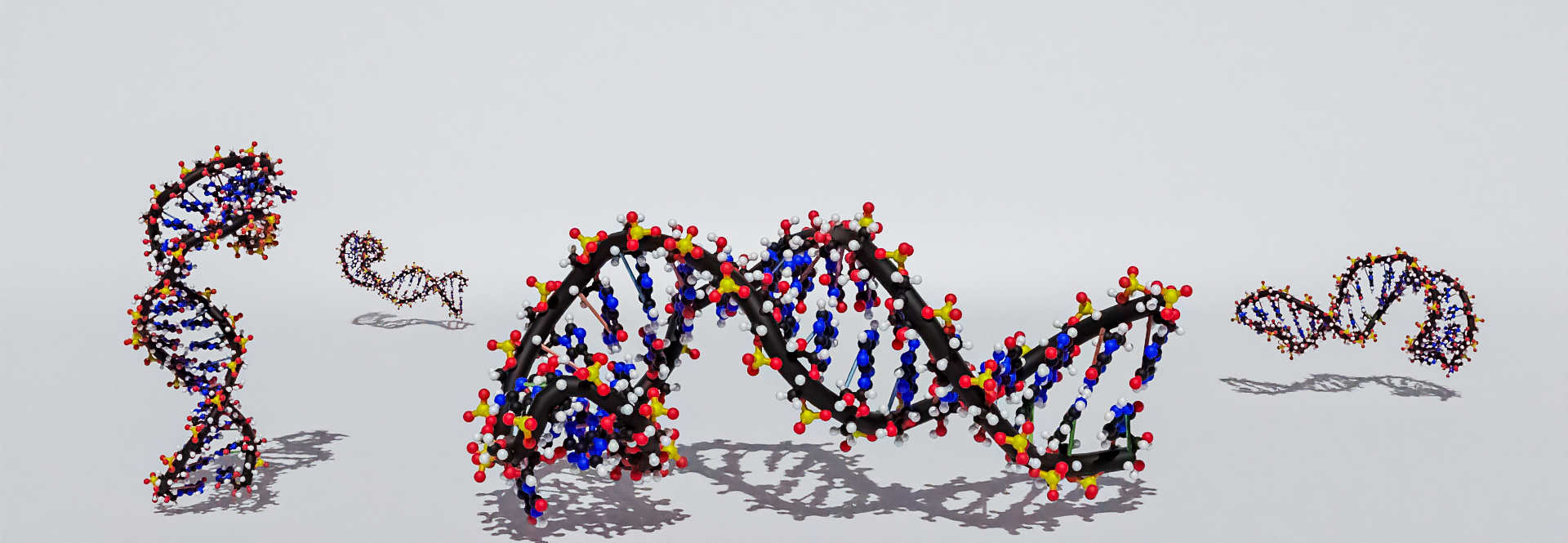 DNA/RNA Sequencing. 3D render of a DNA double helix